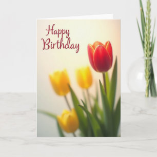 Carte d'anniversaire Tulipe Écarlate