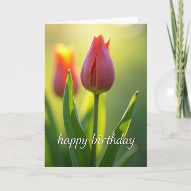 Carte d'anniversaire Tulipe Lumineuse (Devant)
