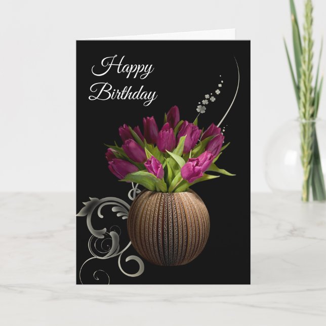Carte d'anniversaire - Tulipes (Devant)