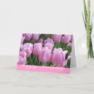 Carte d'anniversaire Tulipes roses