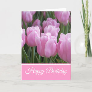Carte d'anniversaire Tulipes roses