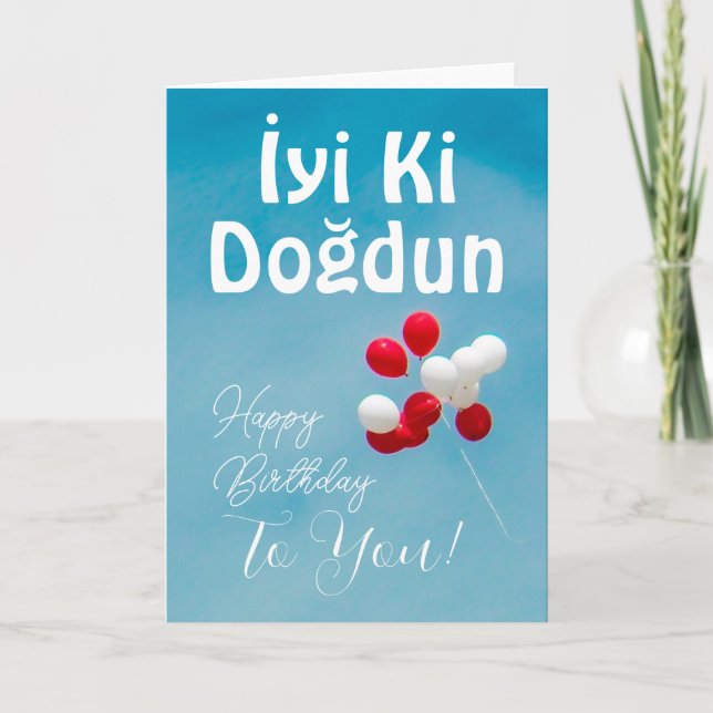 Carte d'anniversaire turque joyeuse / İyi Ki Doğdu (Devant)