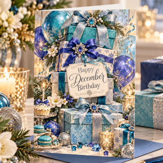 Carte d'anniversaire Turquoise de Décembre