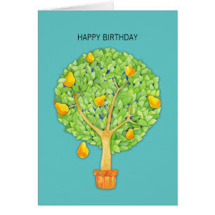 Carte d'anniversaire turquoise de Pear Tree