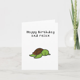 Carte d'anniversaire Turtle relax
