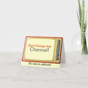 Carte d'anniversaire TV vintage