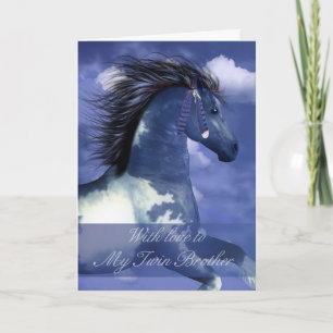Carte d'anniversaire Twin Brother Equine North Ame