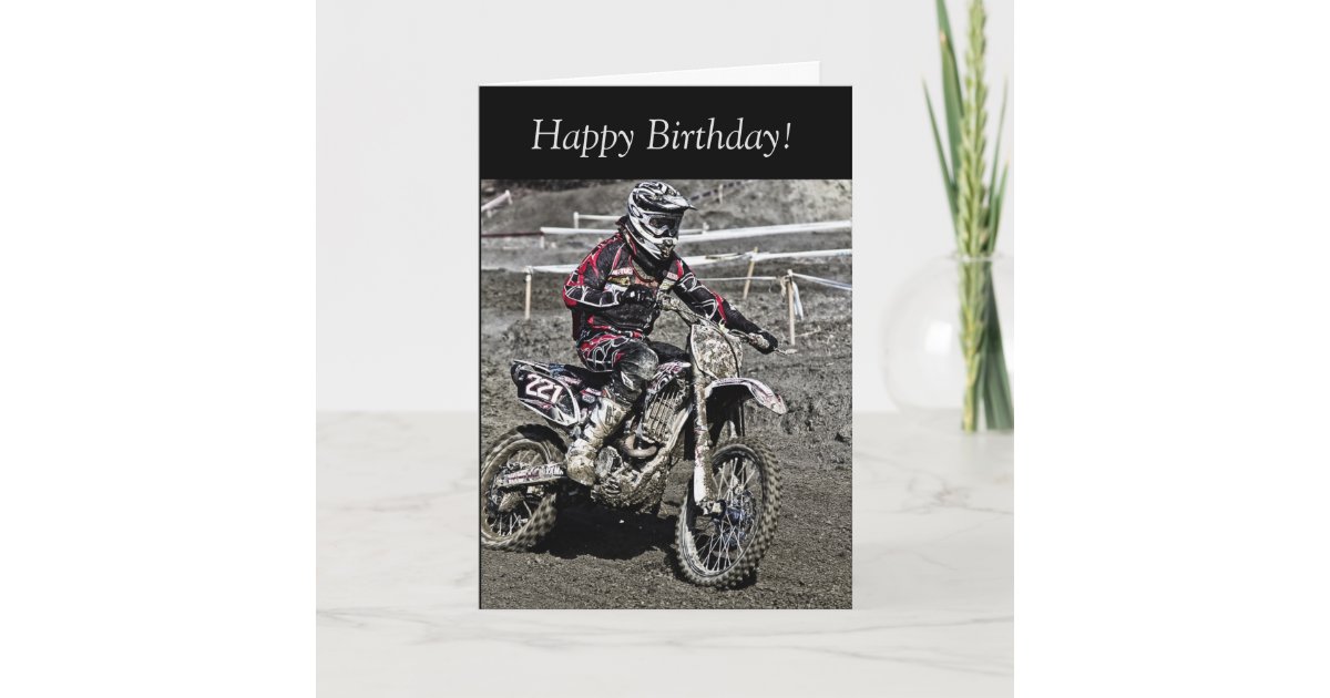 Carte D Anniversaire Type De Motocross Zazzle Fr