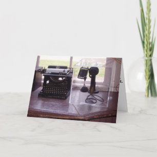 Carte d'anniversaire "Typewriter & Telephone"