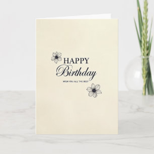 Carte d'anniversaire typographique élégante