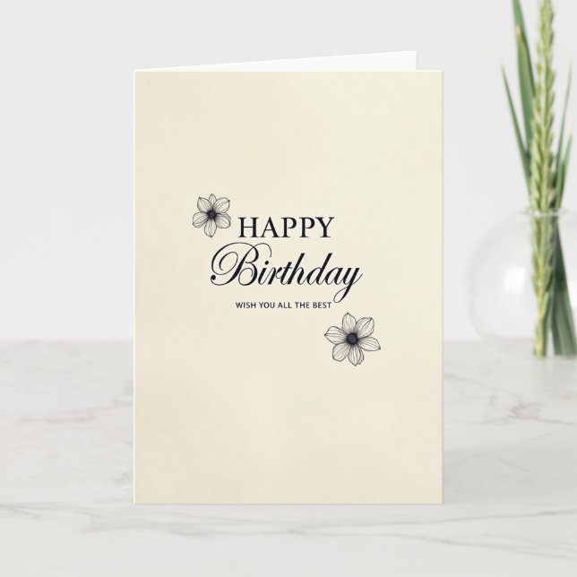 Carte d'anniversaire typographique élégante (Devant)