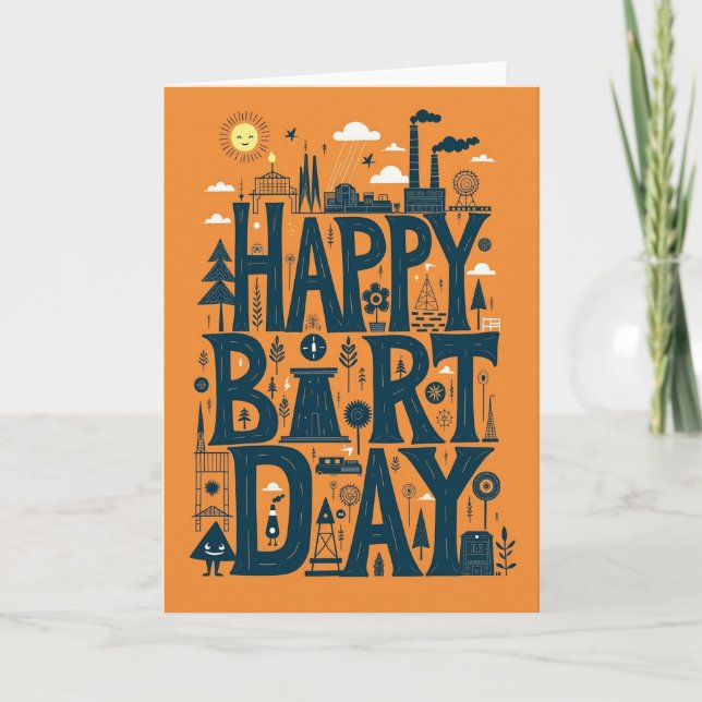 Carte d'anniversaire typographique ludique (Devant)