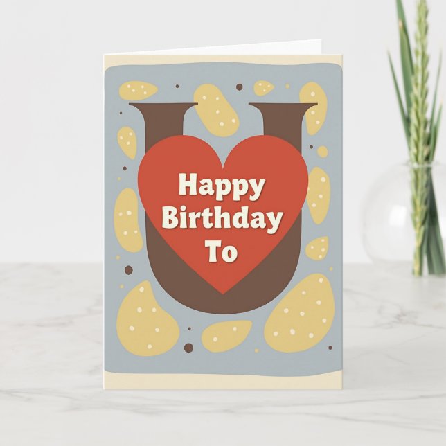 Carte d'anniversaire U sincère (Devant)