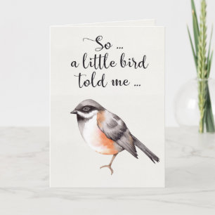 Carte d'anniversaire 'Un petit oiseau m'a dit'