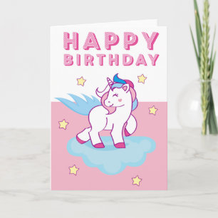Carte d'Anniversaire Unicorn Cute