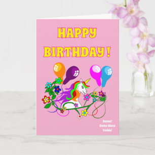 Carte d'anniversaire UNICORN pour les enfants