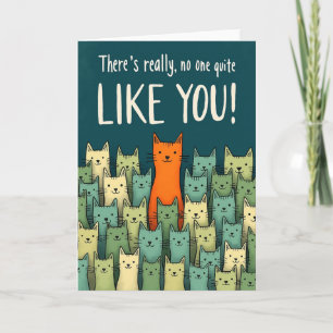 Carte d'anniversaire unique pour chat orange