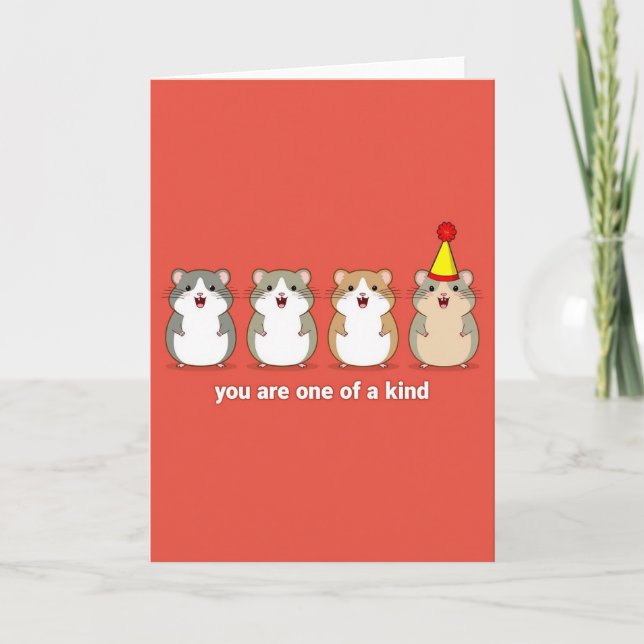 Carte d'anniversaire unique pour hamster (Devant)