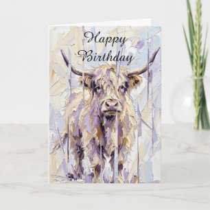 Carte d'anniversaire vache des Highlands écossaise