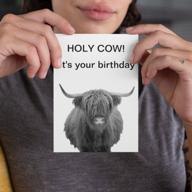 Carte d'anniversaire Vache Highland Sainte Vache (Créateur téléchargé)