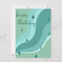 Carte d'anniversaire vague aqua