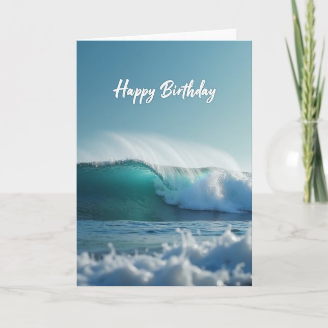 Carte d'anniversaire Vague océanique (Devant)