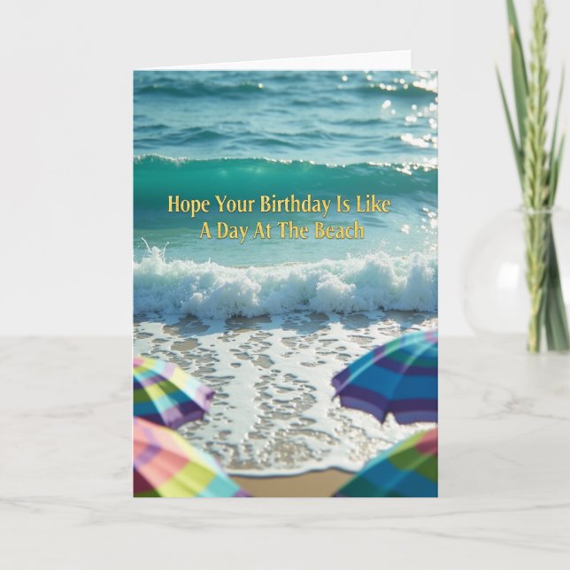 Carte d'anniversaire vague océanique joyeuse (Devant)