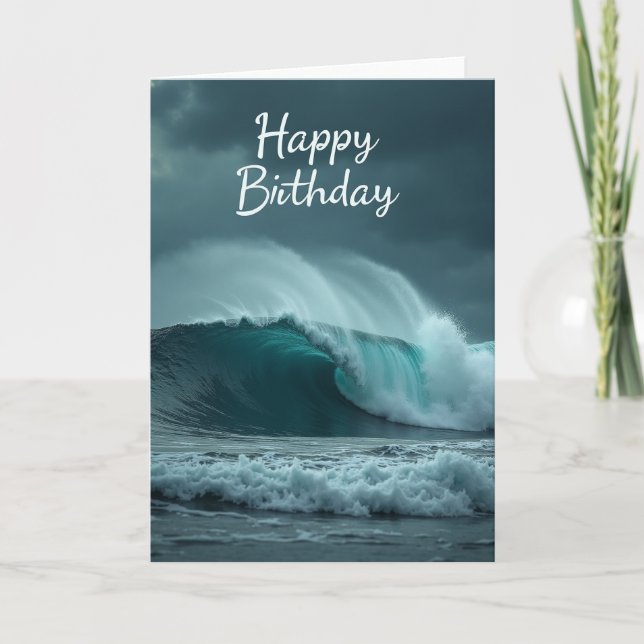 Carte d'anniversaire Vague Puissante (Devant)