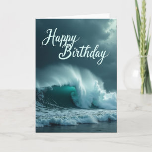 Carte d'anniversaire Vague Turquoise