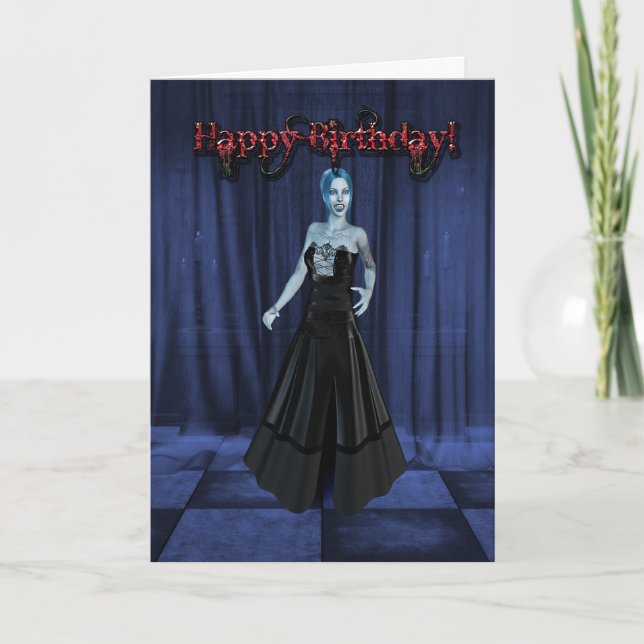 Carte d'anniversaire Vampire (Devant)