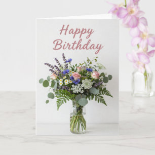 Carte d'anniversaire Vase de Fleurs Sauvages