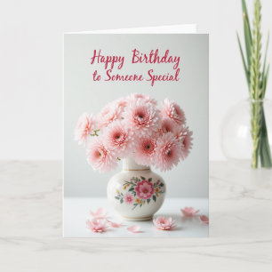 Carte d'anniversaire Vase Élégant