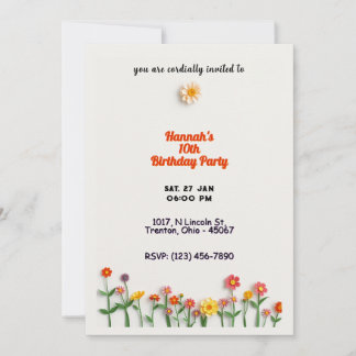 Carte d'anniversaire végétale minimaliste