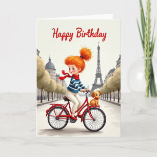 Carte d'anniversaire vélo rouge