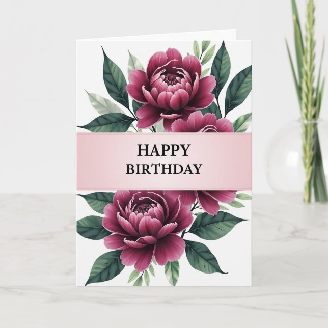 Carte d'anniversaire Velvet Rose (Devant)