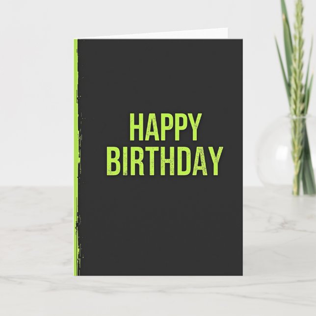 Carte d'anniversaire vert bold (Devant)