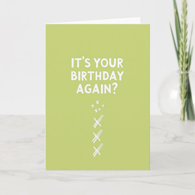 Carte d'anniversaire vert citron (Devant)