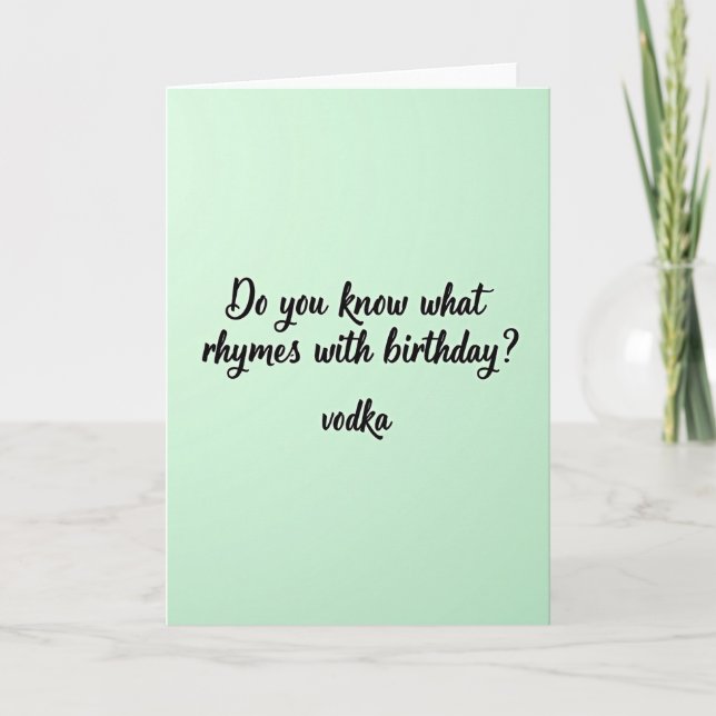 Carte d'anniversaire vert menthe (Devant)