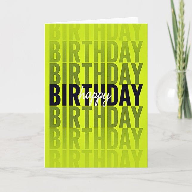 Carte d'anniversaire vert néon (Devant)