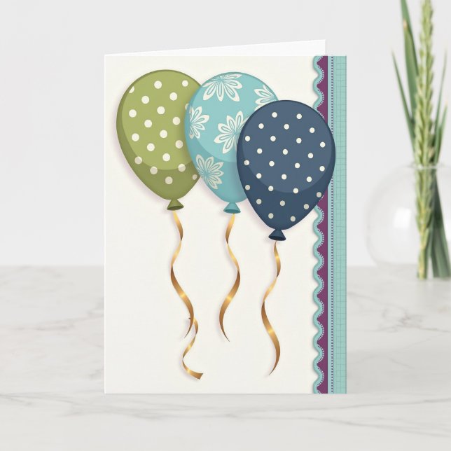 Carte d'anniversaire vert olive (Devant)
