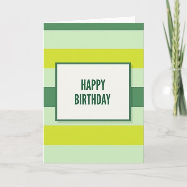 Carte d'anniversaire vert vibrant (Devant)