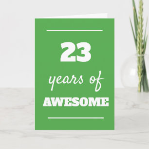 Carte d'anniversaire verte 23 ans - 23 ans géniaux