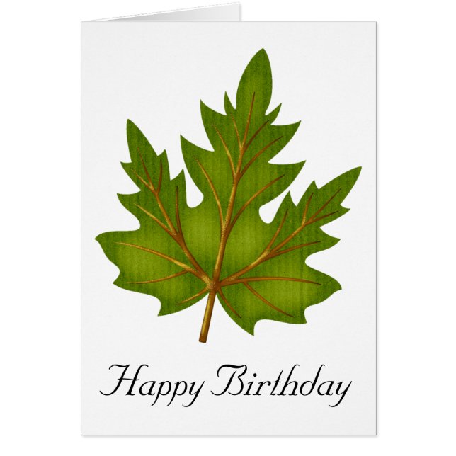 Carte d'anniversaire verte de la saison automnale  (Devant)