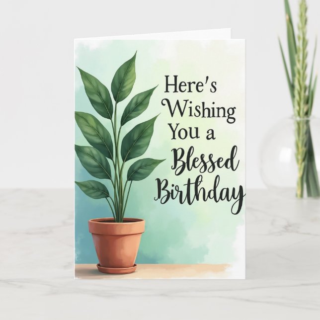 Carte d'anniversaire verte luxuriante (Devant)