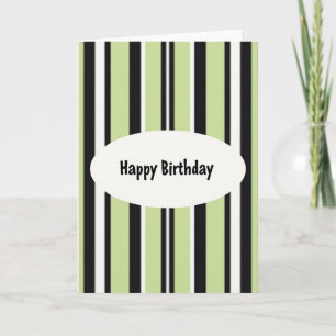 Carte d'anniversaire verte rayée