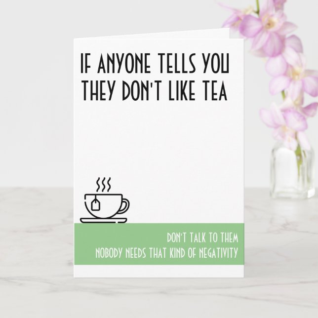 Carte d'anniversaire verte standard de Tea Lover (Orchidée)