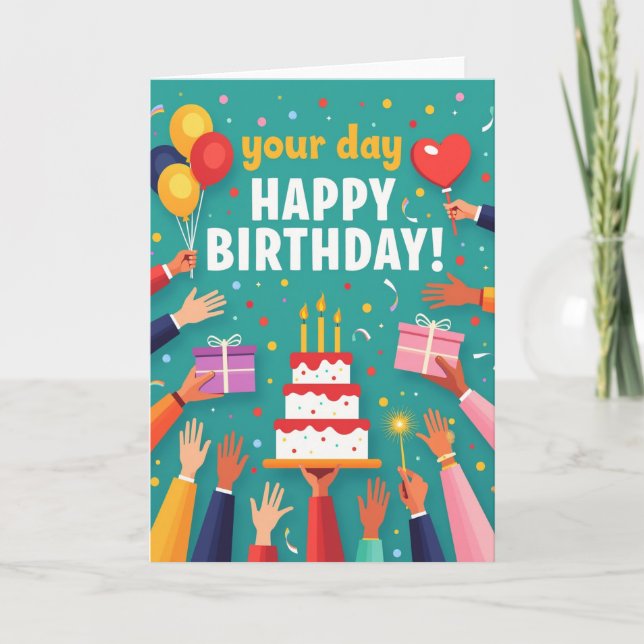 Carte d'anniversaire Vibrant Hands (Devant)