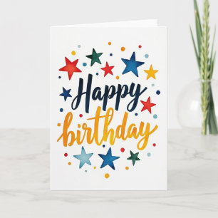 Carte d'anniversaire Vibrant Script