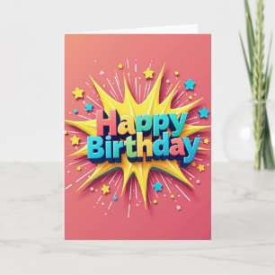 Carte d'anniversaire Vibrant Stars