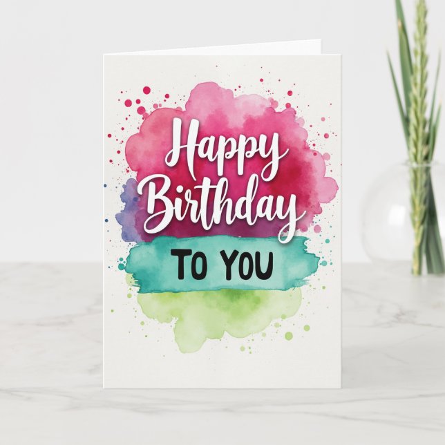 Carte d'anniversaire Vibrant Wash (Devant)